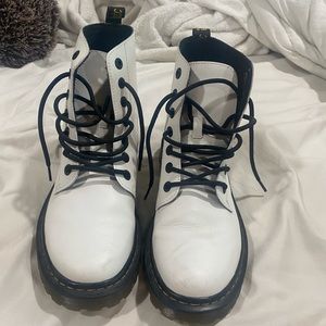 Women’s white Dr. Martens boots